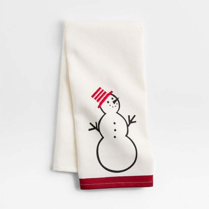 Arctic Snowman Organic Cotton Dish Towel by Joan Anderson