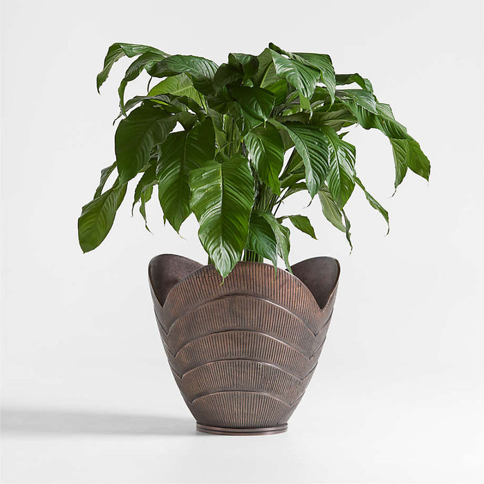 Hackney Medium Bronze Metal Indoor/Outdoor Planter 16"x15" by Jake Arnold