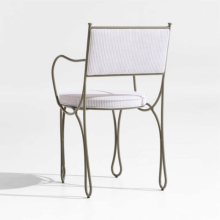 The Harpen Metal Outdoor Dining Arm Chair by Jake Arnold