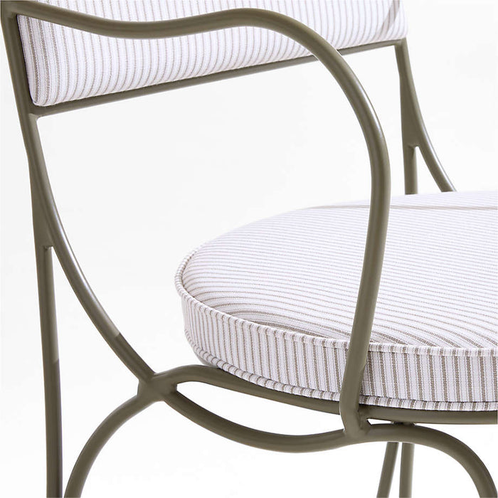 The Harpen Metal Outdoor Dining Arm Chair by Jake Arnold