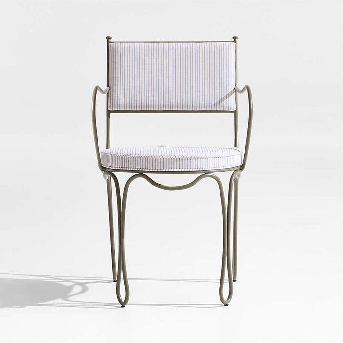 The Harpen Metal Outdoor Dining Arm Chair by Jake Arnold