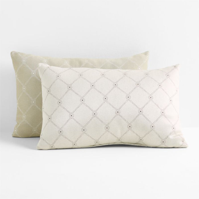 Sunbrella ® Sweeney 22"x15" White Nectar Outdoor Throw Pillow by Jake Arnold