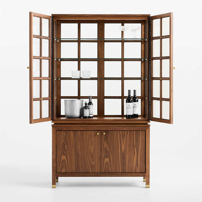 Lattice 40" Walnut and Glass Storage Display Cabinet by Jeremiah Brent