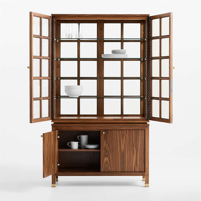 Lattice 40" Walnut and Glass Storage Display Cabinet by Jeremiah Brent
