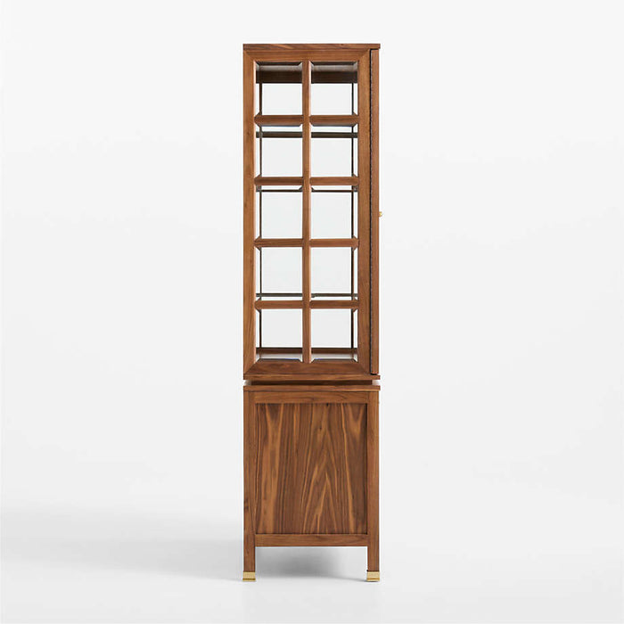 Lattice 40" Walnut and Glass Storage Display Cabinet by Jeremiah Brent