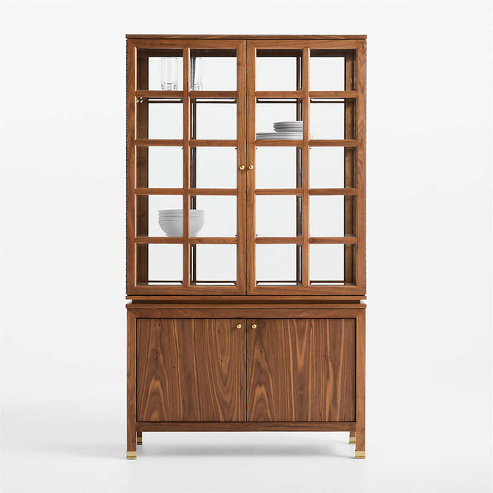 Lattice 40" Walnut and Glass Storage Display Cabinet by Jeremiah Brent