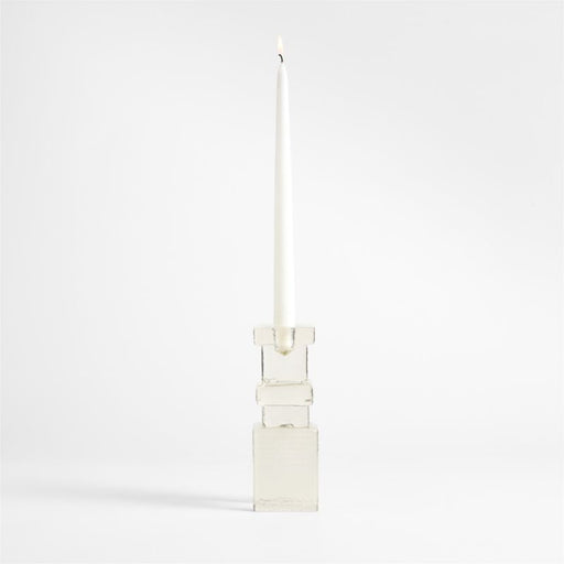 Lumen Small Cast Glass Taper Candle Holder 7.6" by Jeremiah Brent