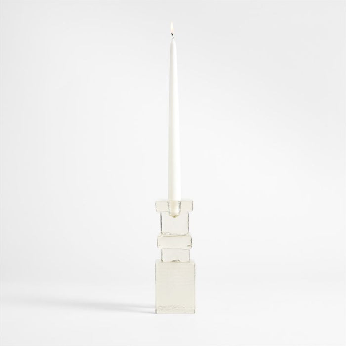 Lumen Small Cast Glass Taper Candle Holder 7.6" by Jeremiah Brent