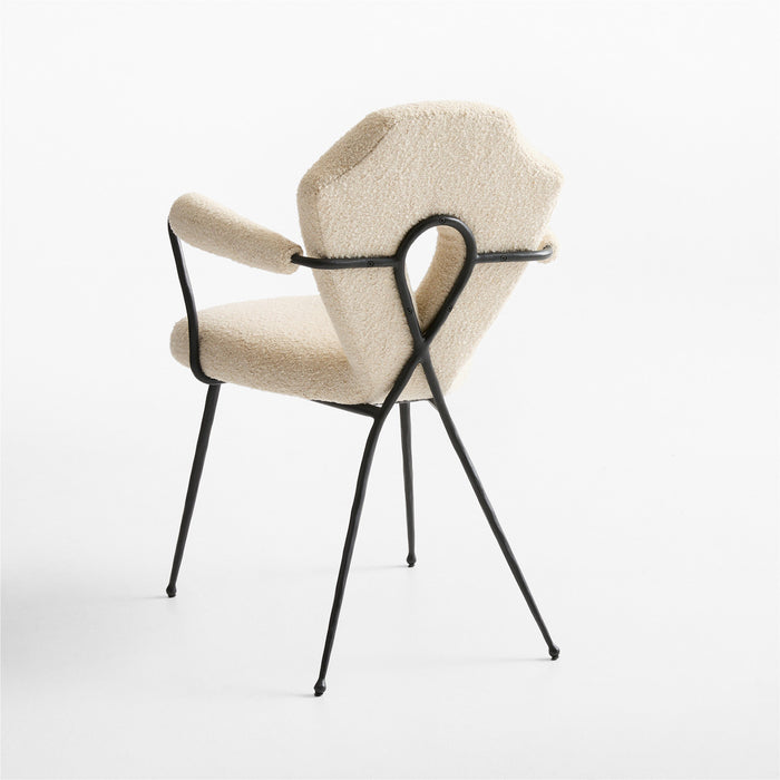 Neue Keyhole Metal Dining Arm Chair by Jeremiah Brent