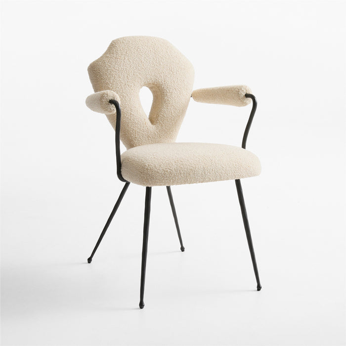 Neue Keyhole Metal Dining Arm Chair by Jeremiah Brent