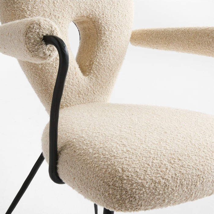 Neue Keyhole Metal Dining Arm Chair by Jeremiah Brent