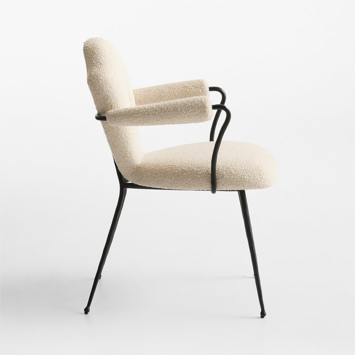 Neue Keyhole Metal Dining Arm Chair by Jeremiah Brent