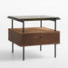 Rene 21.75" Glass Top Leather Wrapped Nightstand by Jeremiah Brent