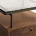 Rene 21.75" Glass Top Leather Wrapped Nightstand by Jeremiah Brent