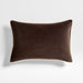 Solid Organic Cotton Velvet 22x15 Deep Brown Throw Pillow Cover by Jeremiah Brent