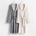Organic L/XL Cotton Jersey Heathered Ivory Bath Robe