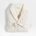 Organic S/M Cotton Jersey Heathered Ivory Bath Robe