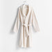 Organic L/XL Cotton Jersey Heathered Ivory Bath Robe