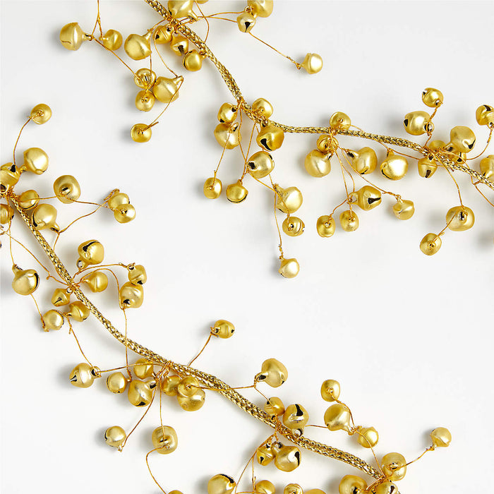 Jingle Bell Christmas Garland Gold 6'