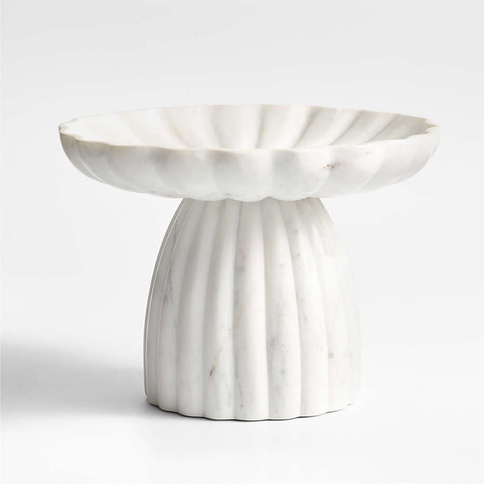 Jolie Low Wide Marble Pedestal 7.5"