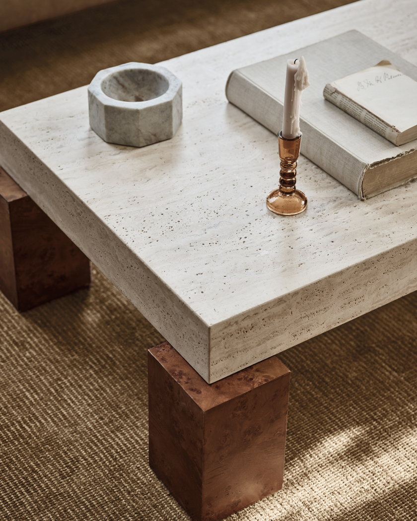 Dualité Travertine Coffee Table  ►