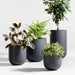 Junio Large Round Dark Grey Planter 22.25"