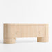Kahn 75" Ribbed Whitewashed Ash Wood Storage Media Console