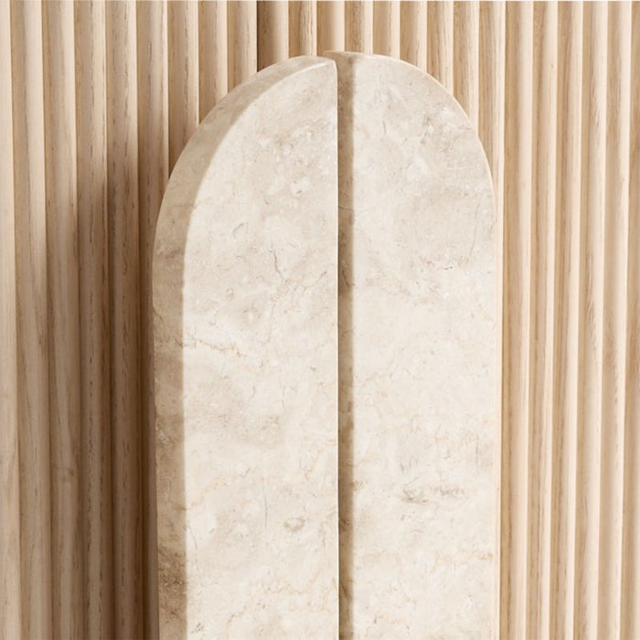 Kahn 75" Ribbed Whitewashed Ash Wood Storage Media Console