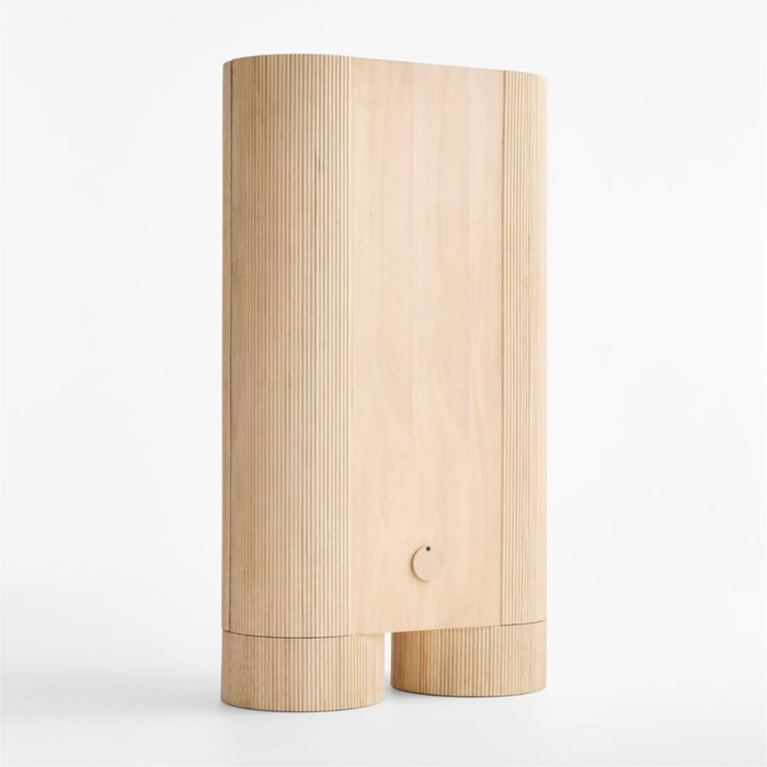 Kahn 41" Ribbed Whitewashed Oak Wood Closed Storage Cabinet