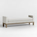 Keane 70" Weathered Natural Wood Upholstered Bench