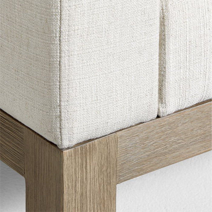 Keane 70" Weathered Natural Wood Upholstered Bench