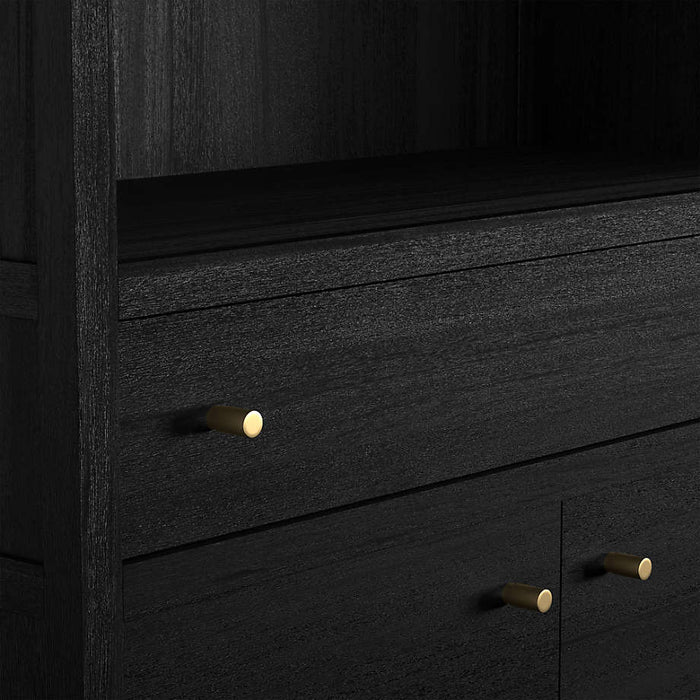 Keane 40" Black Wood Storage Bookcase