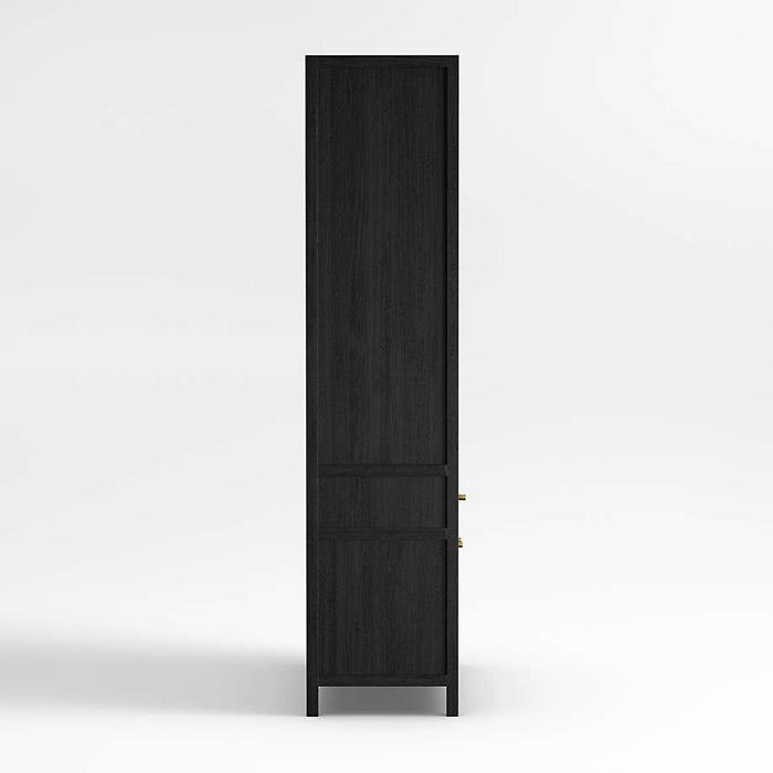 Keane 40" Black Wood Storage Bookcase