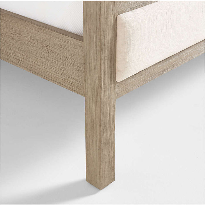 Keane Weathered Natural Wood Upholstered Queen Bed