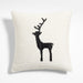 Reindeer Kilim 20"x20" Ink Black and Arctic Ivory Throw Pillow Cover