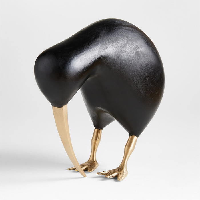 Extra-Large Black Wood Kiwi Bird