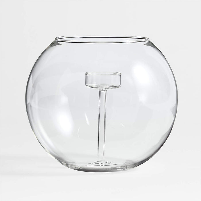 Alina Large Clear Glass Tealight Candle Holder