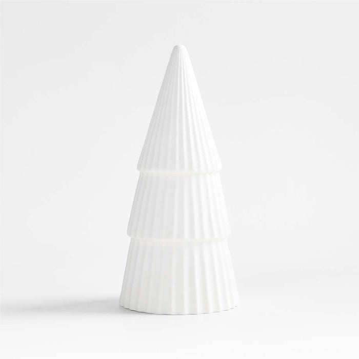 LED Medium White Porcelain Christmas Tree Decorative Object