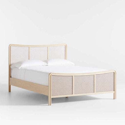 Fields Cane and White Oak Wood Queen Bed by Leanne Ford