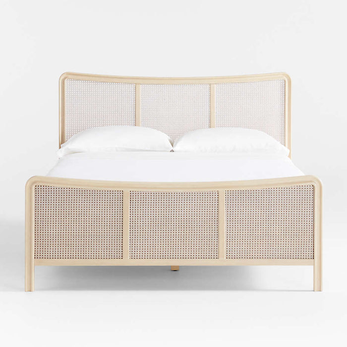Fields Cane and White Oak Wood Queen Bed by Leanne Ford