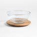 Small Plisse Fluted Glass Bowl with Acacia Lid by Laura Kim