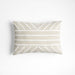 Embroidered Organic Cotton 22"x15" Arctic Ivory Throw Pillow Cover by Lisa Whittington