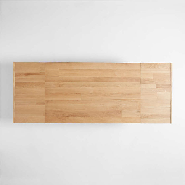 Lakin 61"-99" White Oak Wood Extendable Dining Table