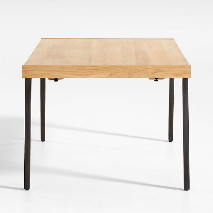 Lakin 61"-99" White Oak Wood Extendable Dining Table