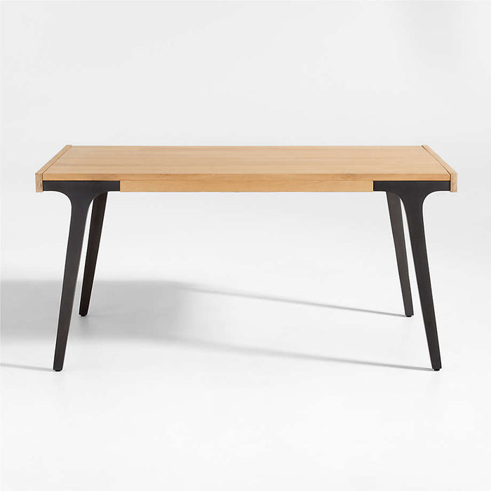 Lakin 61"-99" White Oak Wood Extendable Dining Table