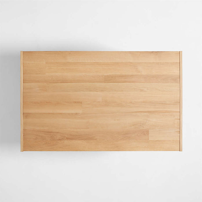 Lakin 61"-99" White Oak Wood Extendable Dining Table