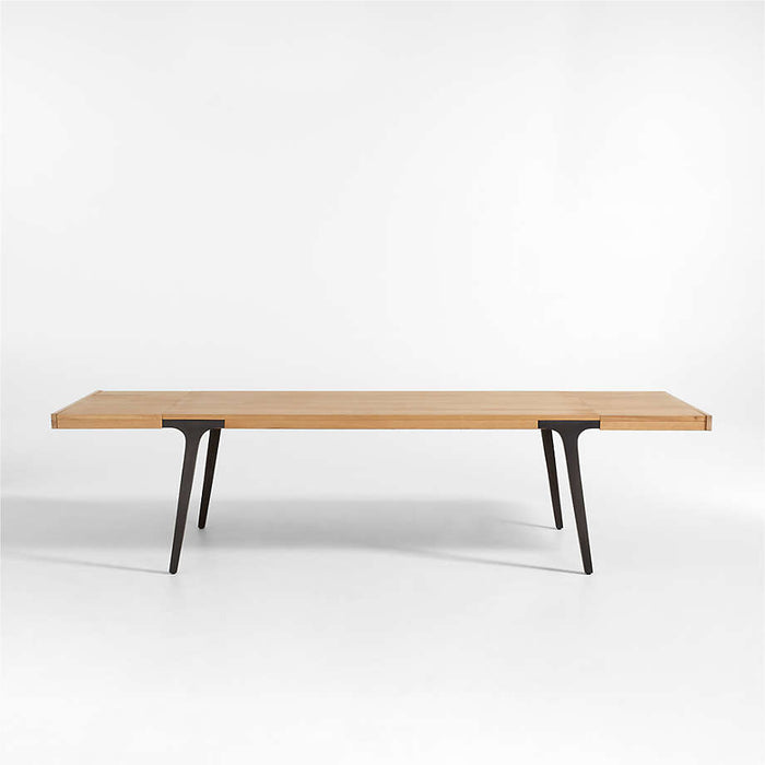 Lakin 81"-119" White Oak Wood Extendable Dining Table