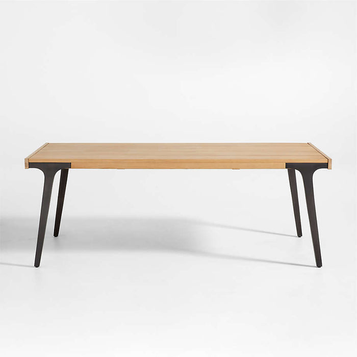 Lakin 81"-119" White Oak Wood Extendable Dining Table