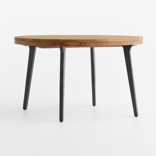 Lakin 50"-74" Teak Wood Round Extendable Dining Table