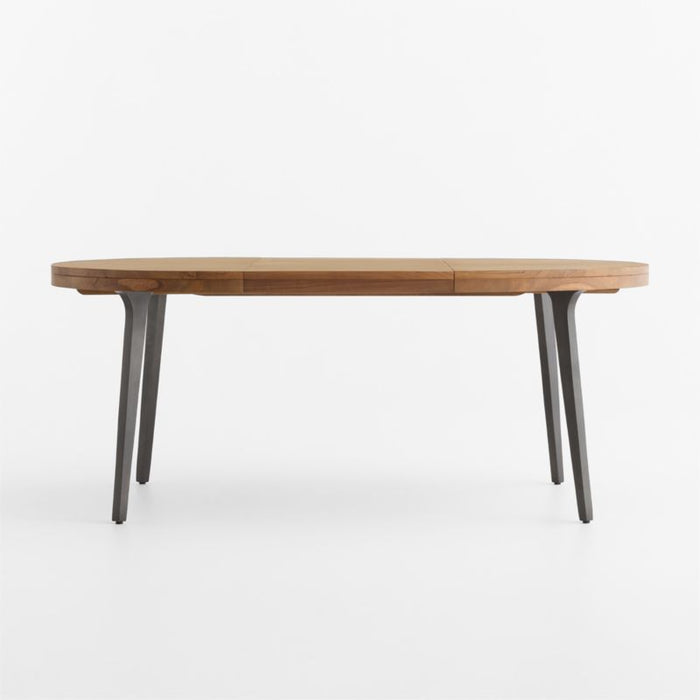 Lakin 50"-74" Teak Wood Round Extendable Dining Table
